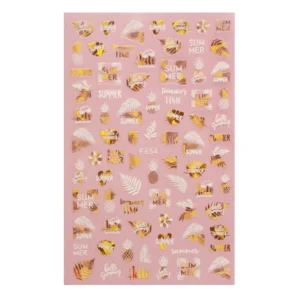 Nail Sticker F654 - Holo Gold and White