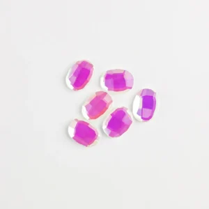 Rhinestone Shaped 10stk - Oval 8x6mm Pink AB