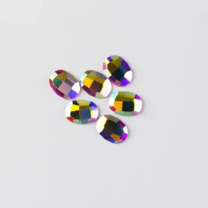 Rhinestone Shaped 10stk - Oval 8x6mm Clear AB