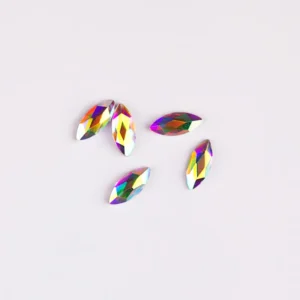 Rhinestone Shaped 10stk - Navette 3,4x8mm Clear AB