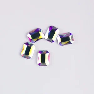 Rhinestone Shaped 10stk - Emerald 8x6mm Clear AB