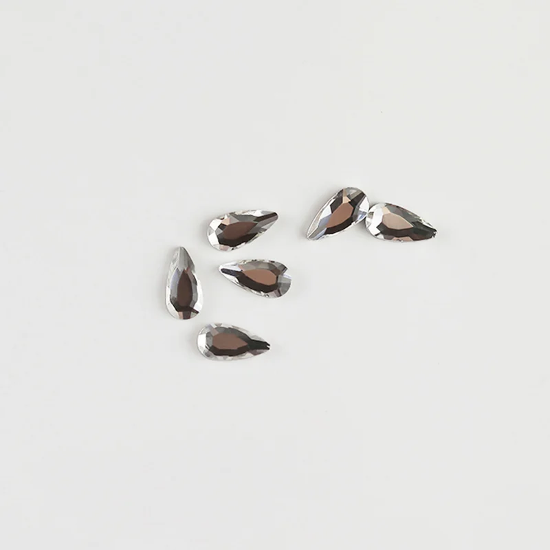 Rhinestone Shaped 10stk - Drop 5x3mm Clear