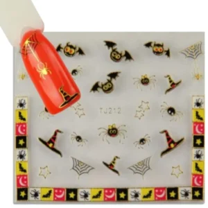 Nail Sticker Halloween - Sort/Guld