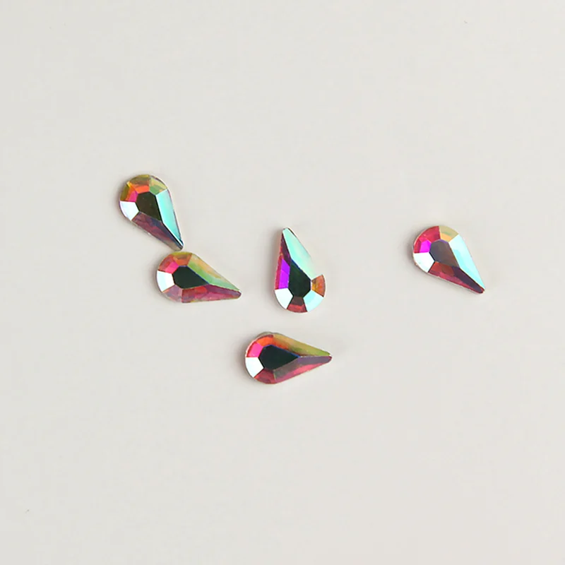 Rhinestone Shaped 10stk - Drop 5x8mm Clear AB